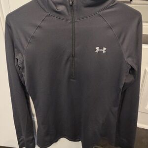 Women’s under Armour lightweight quarter zip pullover green/grey color